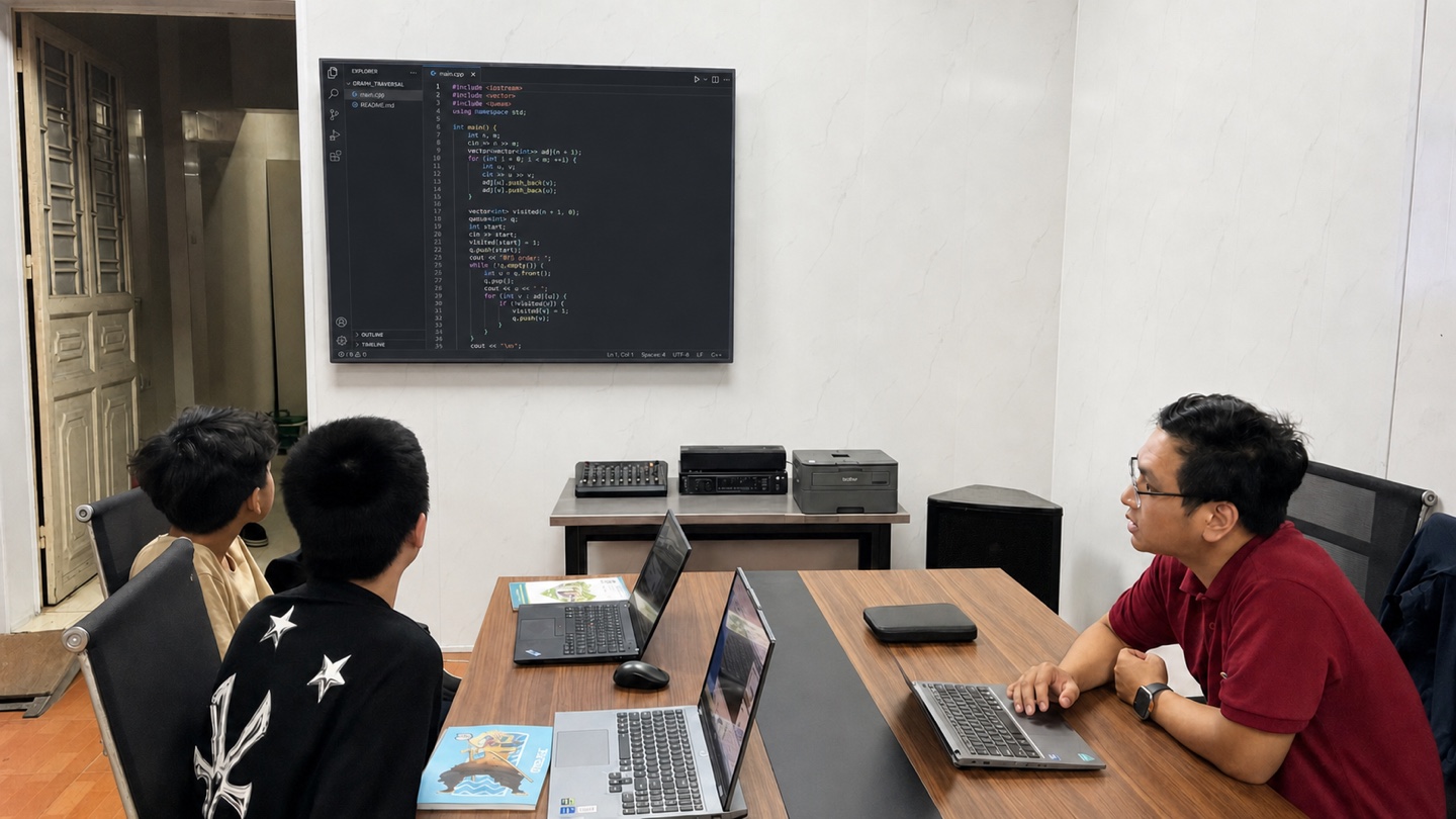Buổi hướng dẫn thực hành tại VCoderlog Academy