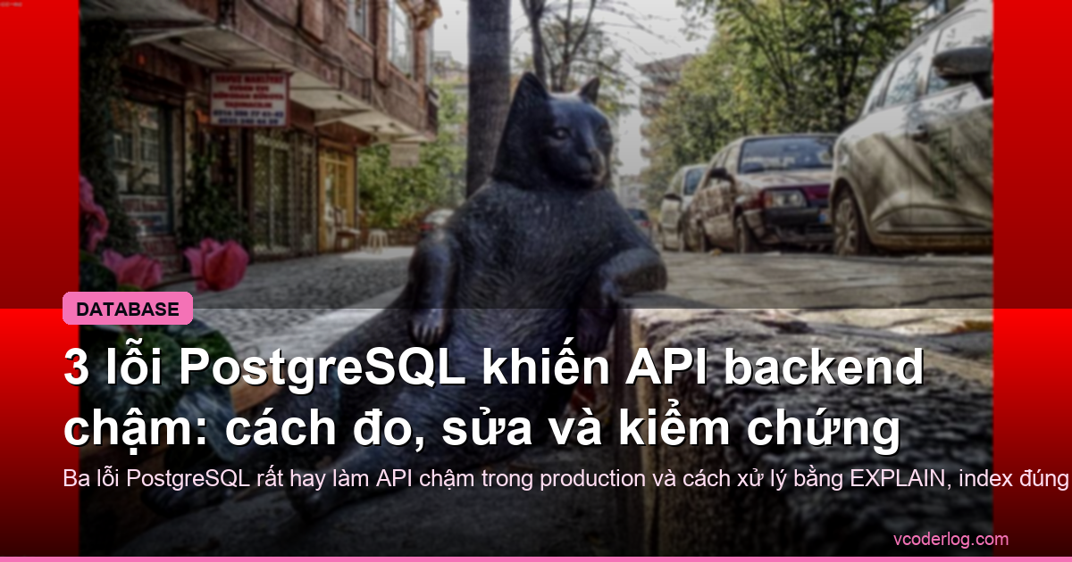 3 lỗi PostgreSQL khiến API backend chậm: cách đo, sửa và kiểm chứng